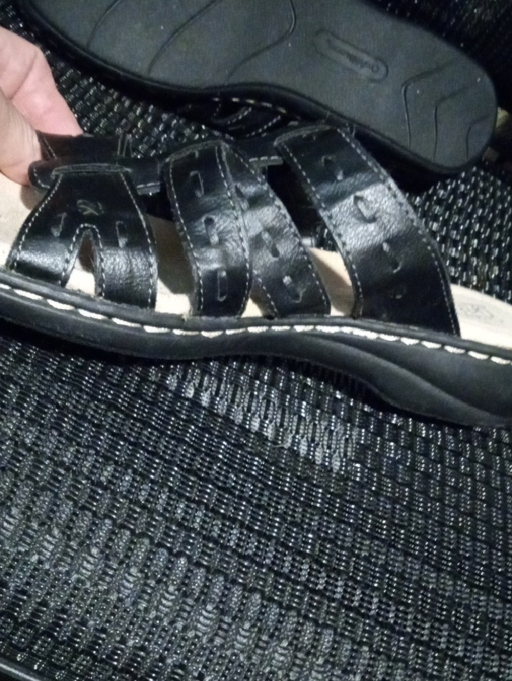 croft & barrow Black Multi-Strap Ortholite Slide Sandals - Picture 9 of 14